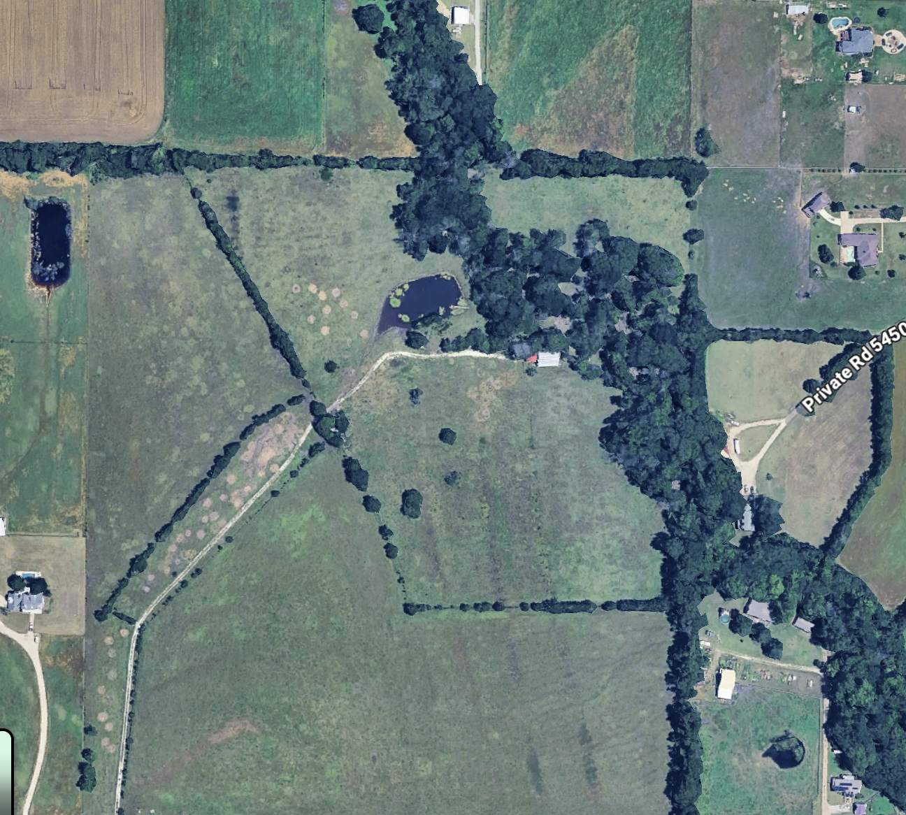 Aerial view of land in Texas